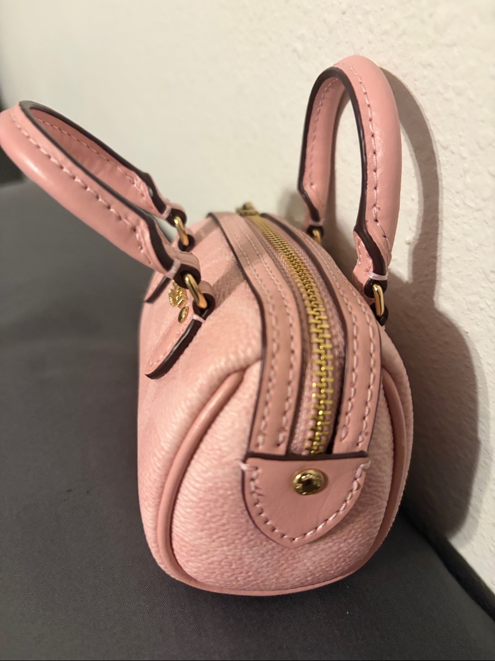 NWT-Coach Outlet Mini Rowan Bag Charm In Signature Canvas - Picture 6 of 7